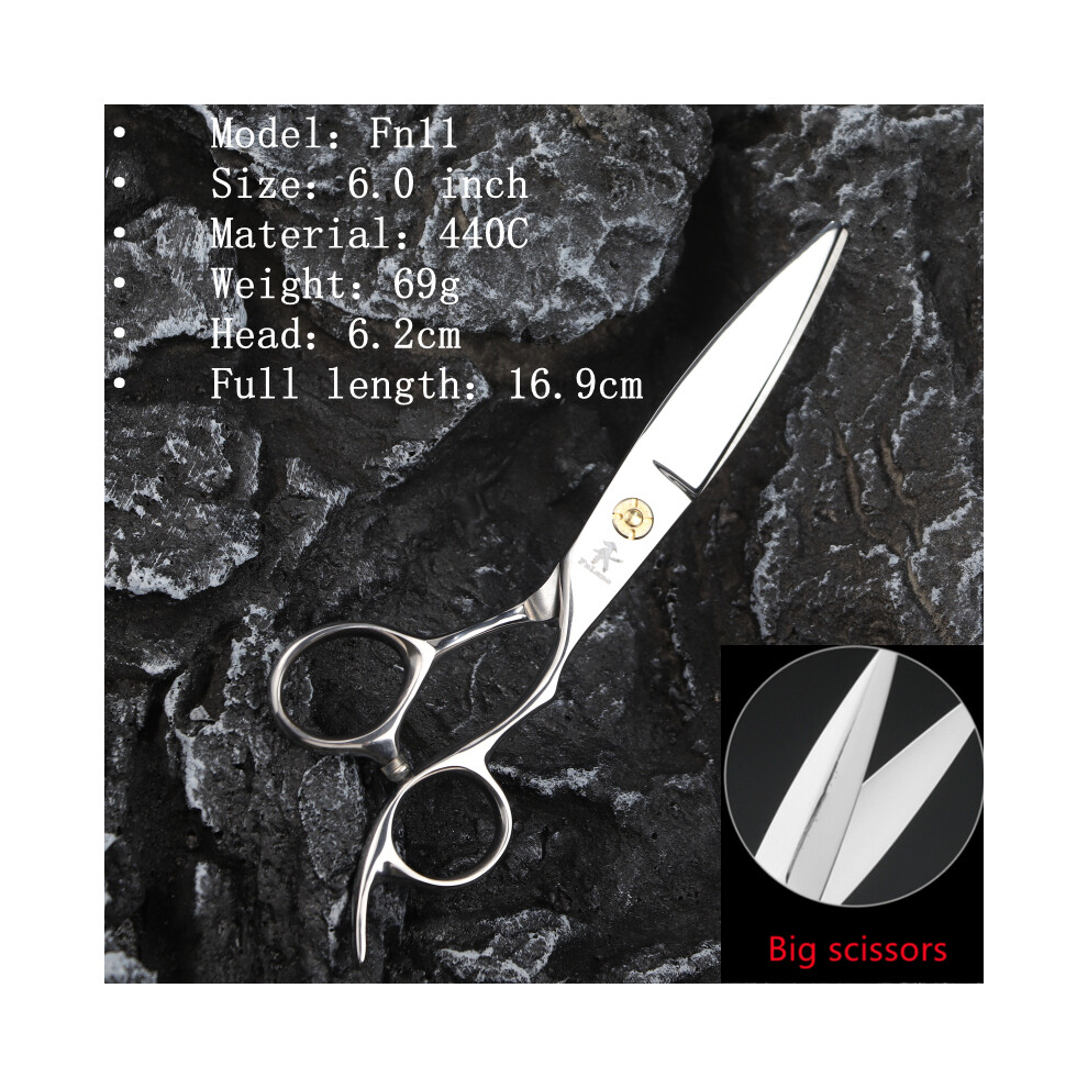 (Fn11)Fnlune 6.0 Professional Hair Salon Scissors Salon Barber Accessories Hair Clipper Thinning Clipper