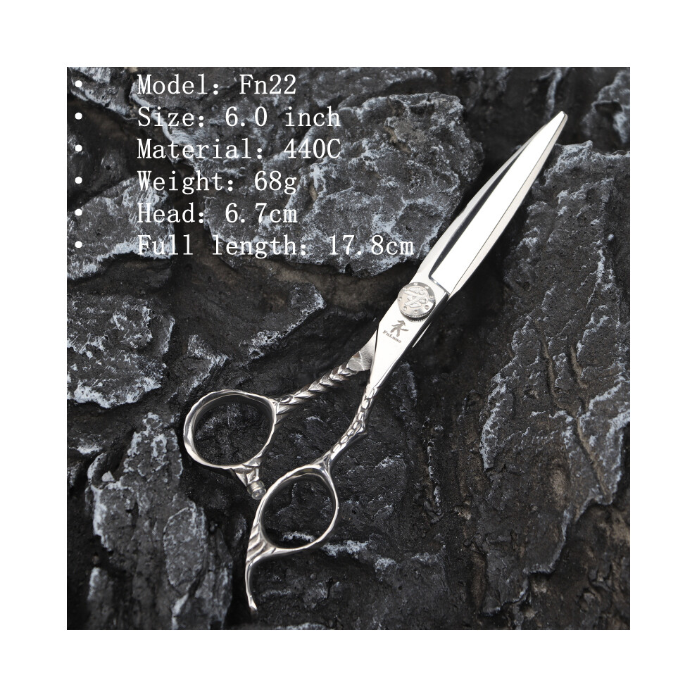 (Fn22)Fnlune 6.0 Professional Hair Salon Scissors Salon Barber Accessories Hair Clipper Thinning Clipper