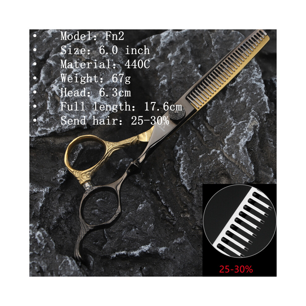 (Fn2)Fnlune 6.0 Professional Hair Salon Scissors Salon Barber Accessories Hair Clipper Thinning Clipper