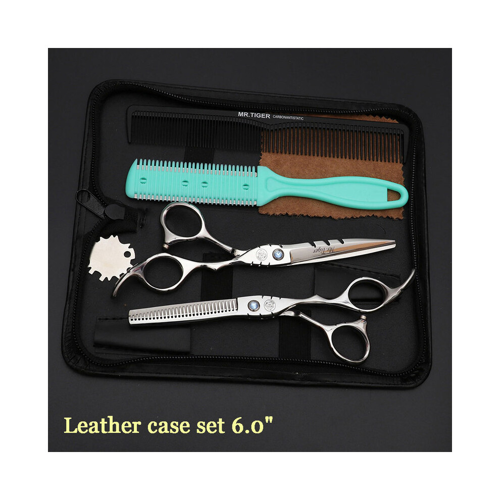 (6.0 CT Case1-LZKK)Japanese Hair Scissors 5.5 6.0 Professional Hairdressing Scissors Thinning Barber