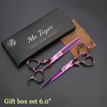 (6.0 CT box-FSDL)Japanese Hair Scissors 5.5 6.0 Professional Hairdressing Scissors Thinning Barber Scissors