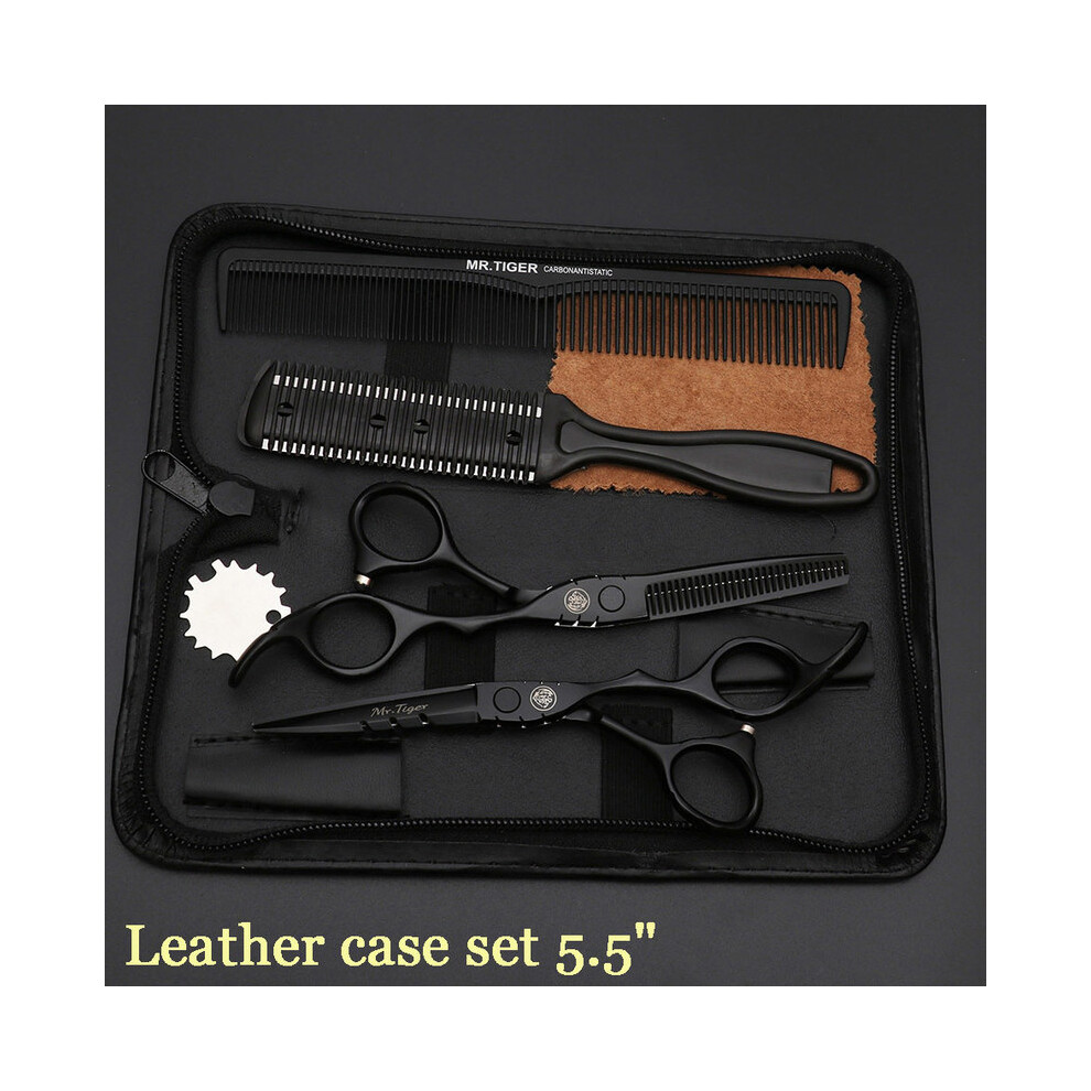 (55 CT Case1-HSKK)Japanese Hair Scissors 5.5 6.0 Professional Hairdressing Scissors Thinning Barber
