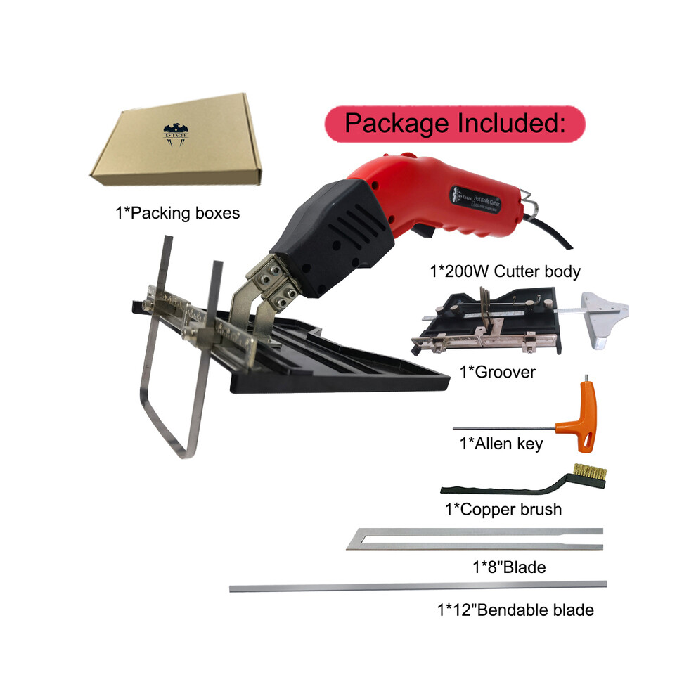 (US200W Big Groove) Electric Hot Knife Cutter EPS Foam Cutter Styrofoam Heat Cutting Grooving Machine