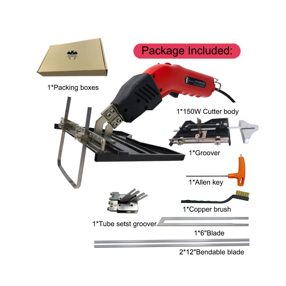 (AU150W double groove) Electric Hot Knife Cutter EPS Foam Cutter Styrofoam Heat Cutting Grooving Machine