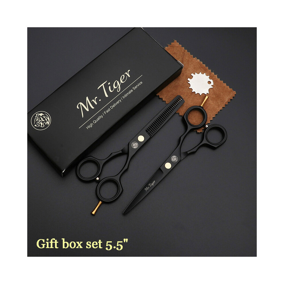 (5.5 CT box set HDC)Sharp Blade 5.5 6.0 Hair Scissors Professional Barber Scissors Hairdressing Scissors