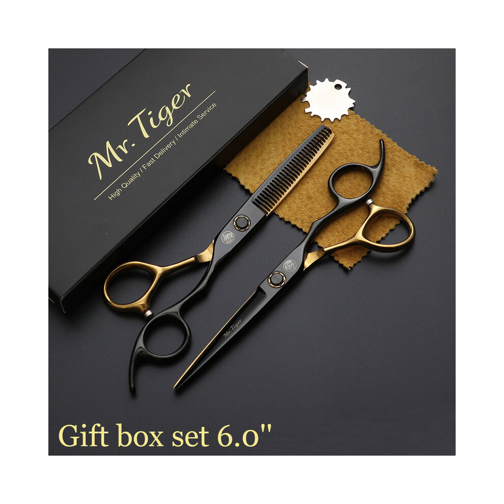 (6.0 CT Box Set HJZC)Sharp Blade 5.5 6.0 Hair Scissors Professional Barber Scissors Hair Salon Scissors