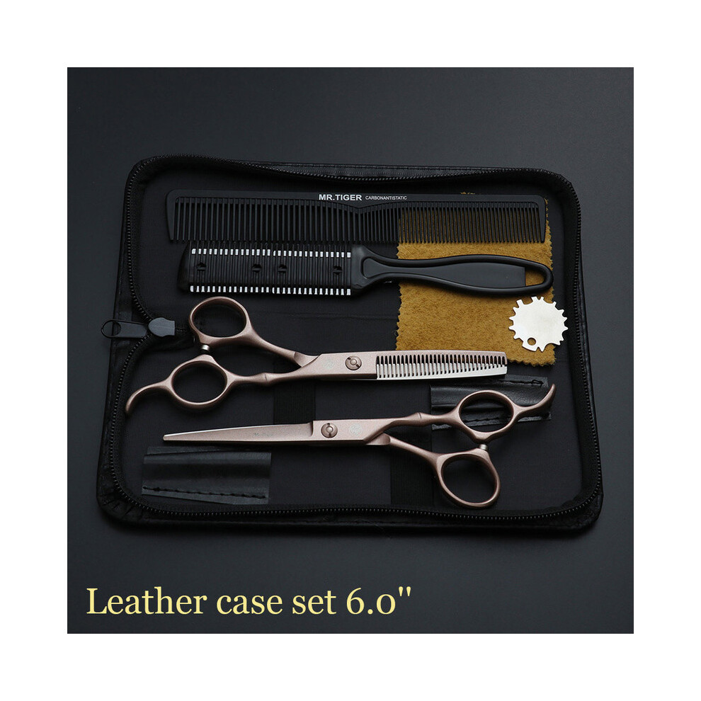 (6.0 CT case1 THJZJ)Sharp Blade 5.5 6.0 Hair Scissors Professional Barber Scissors Hairdressing Scissors