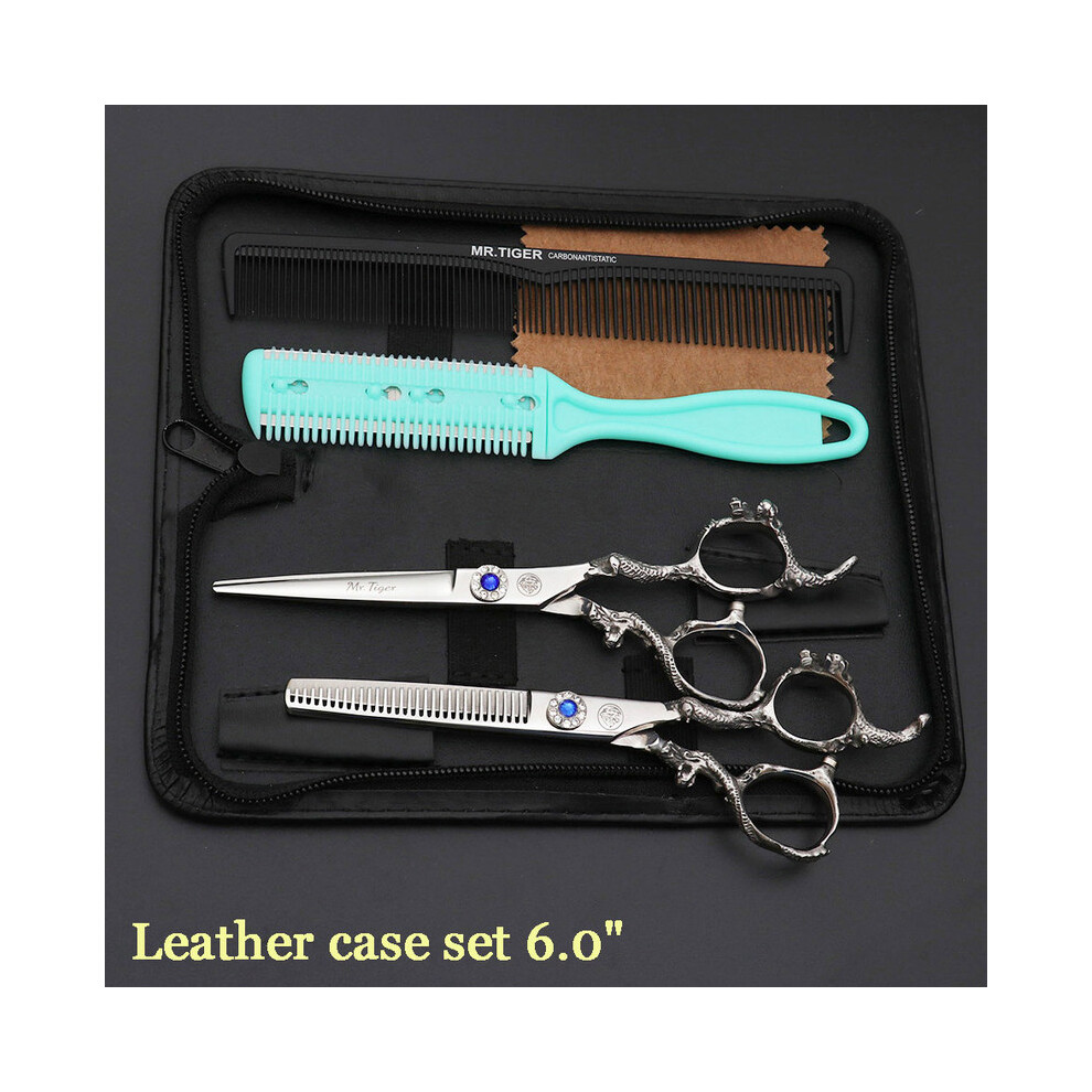 (6.0 CT case1 LGDL)Sharp Blade 5.5 6.0 Hair Scissors Professional Barber Scissors Hairdressing Scissors
