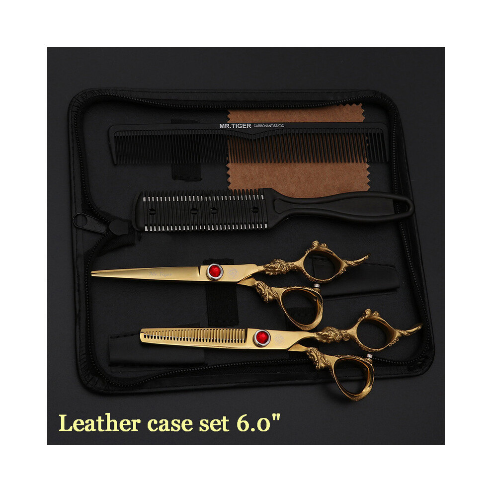 (6.0 CT case1 JSHZ)Sharp Blade 5.5 6.0 Hair Scissors Professional Barber Scissors Hairdressing Scissors