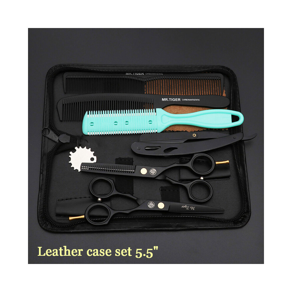 (5.5 CT case2 HDC)Sharp Blade 5.5 6.0 Hair Scissors Professional Barber Scissors Hair Salon Scissors