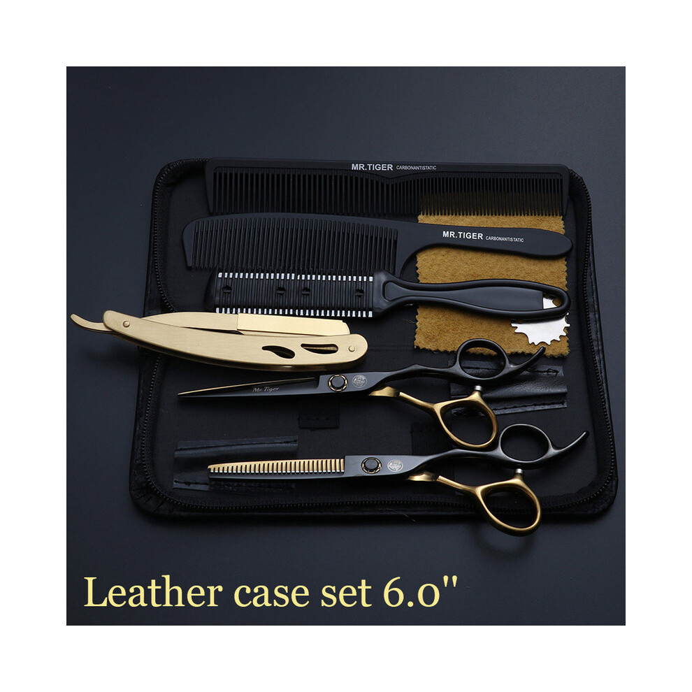 (6.0 CT case2 HJZC)Sharp Blade 5.5 6.0 Hair Scissors Professional Barber Scissors Hairdressing Scissors