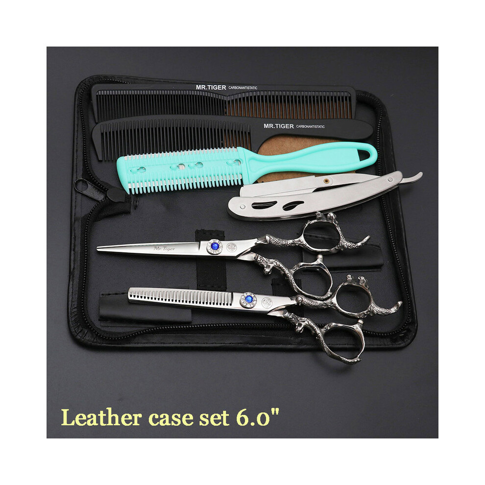 (6.0 CT case2 LGDL)Sharp Blade 5.5 6.0 Hair Scissors Professional Barber Scissors Hairdressing Scissors