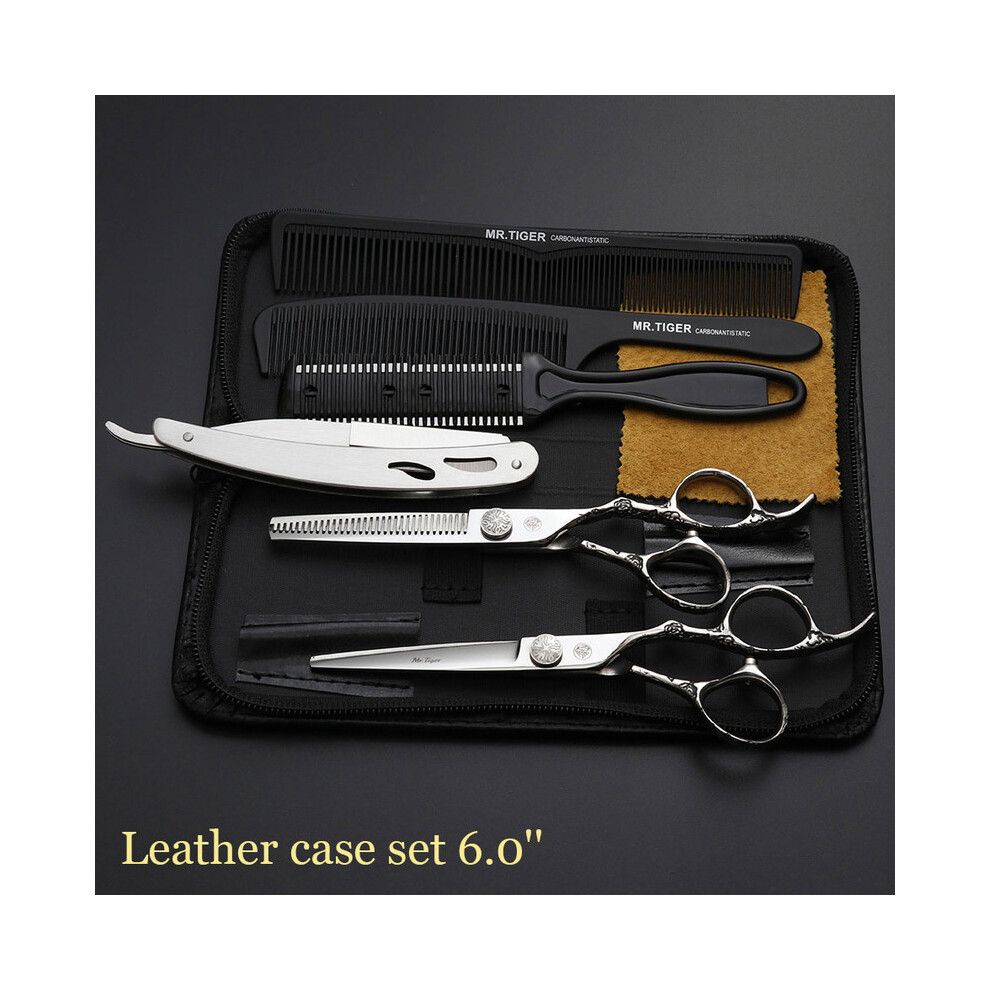 (6.0 CT case2 LGMH)Sharp Blade 5.5 6.0 Hair Scissors Professional Barber Scissors Hairdressing Scissors