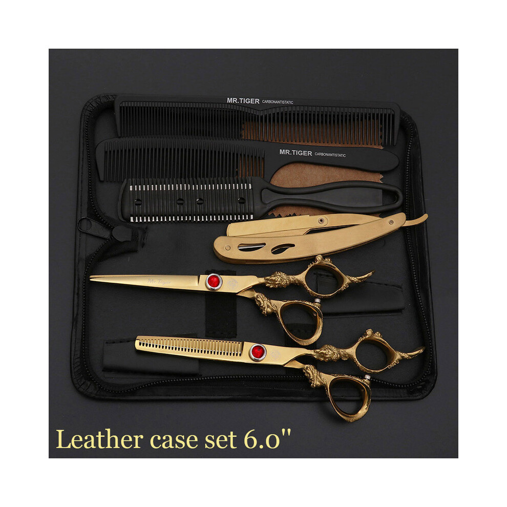 (6.0 CT case2 JSHZ)Sharp Blade 5.5 6.0 Hair Scissors Professional Barber Scissors Hair Salon Scissors