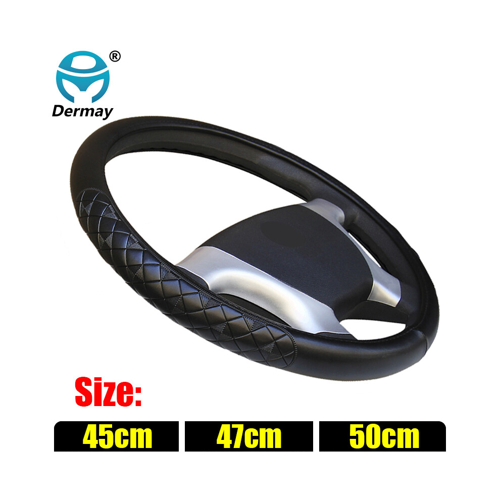 (50Cm)Large Size 45Cm 47Cm 50Cm Car Steering Wheel Cover Microfiber Leather Mesh Embossing 9319708138238