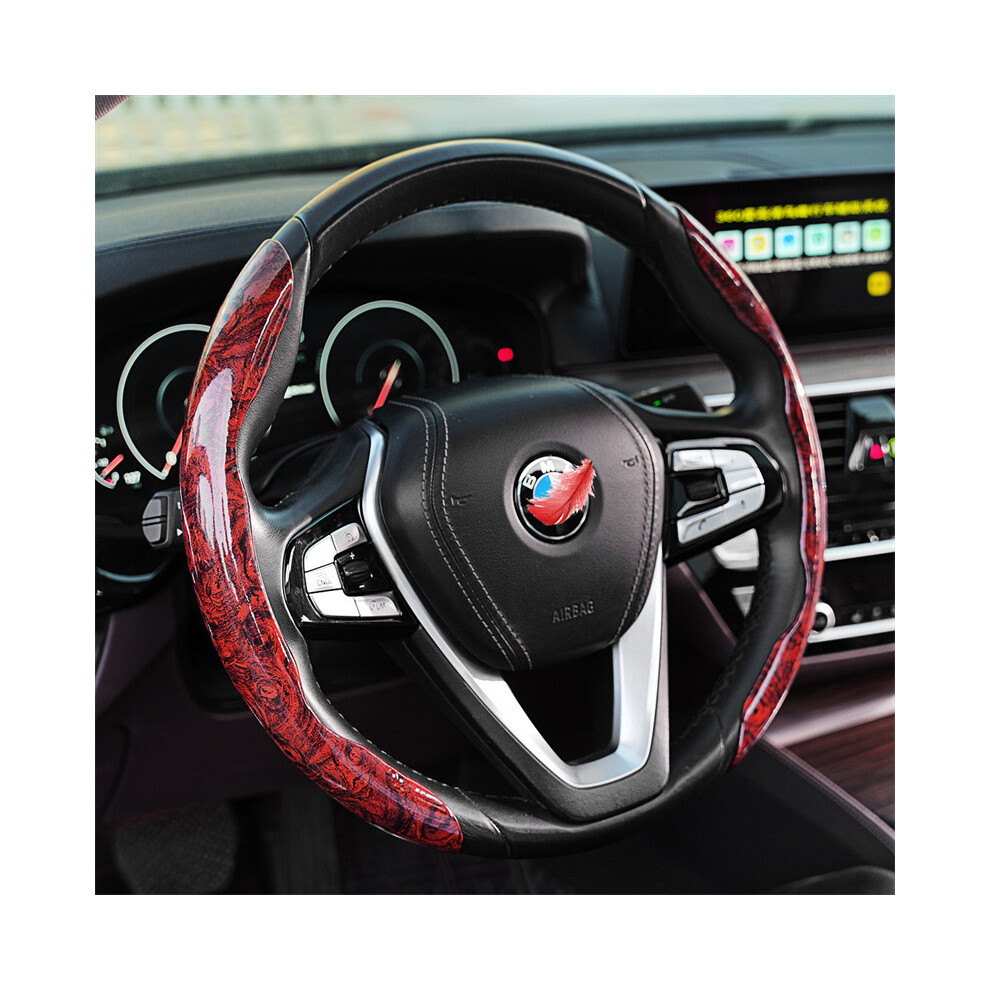 ( Pair) Wood Car Booster Steering Wheel Cover Universal Universal Steering Wheel Burgundy/Peach/Grain 9319708138610
