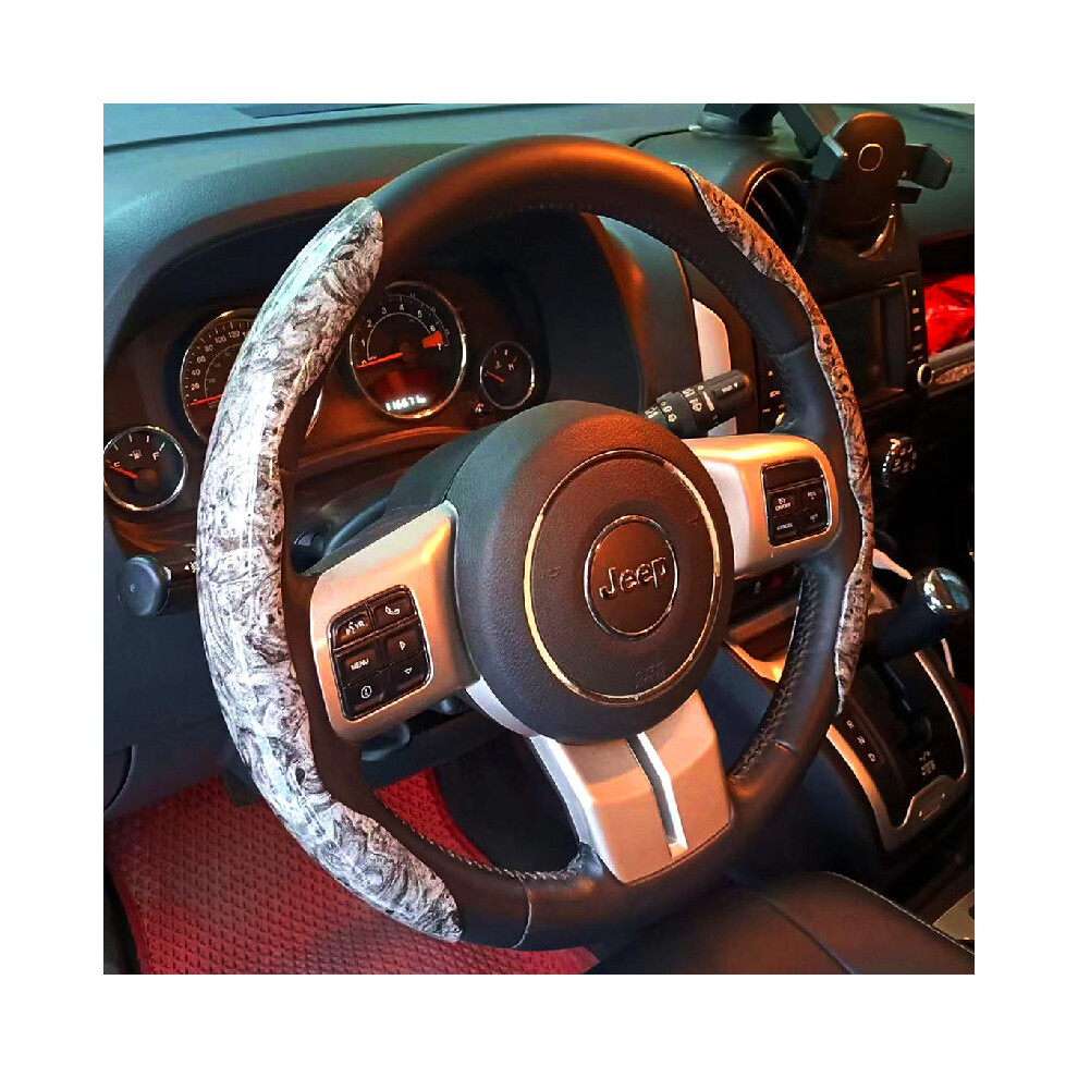 ( Pair) Wood Car Booster Steering Wheel Cover Universal Universal Steering Wheel Cover Gray/Peach/Grain 9319708138597