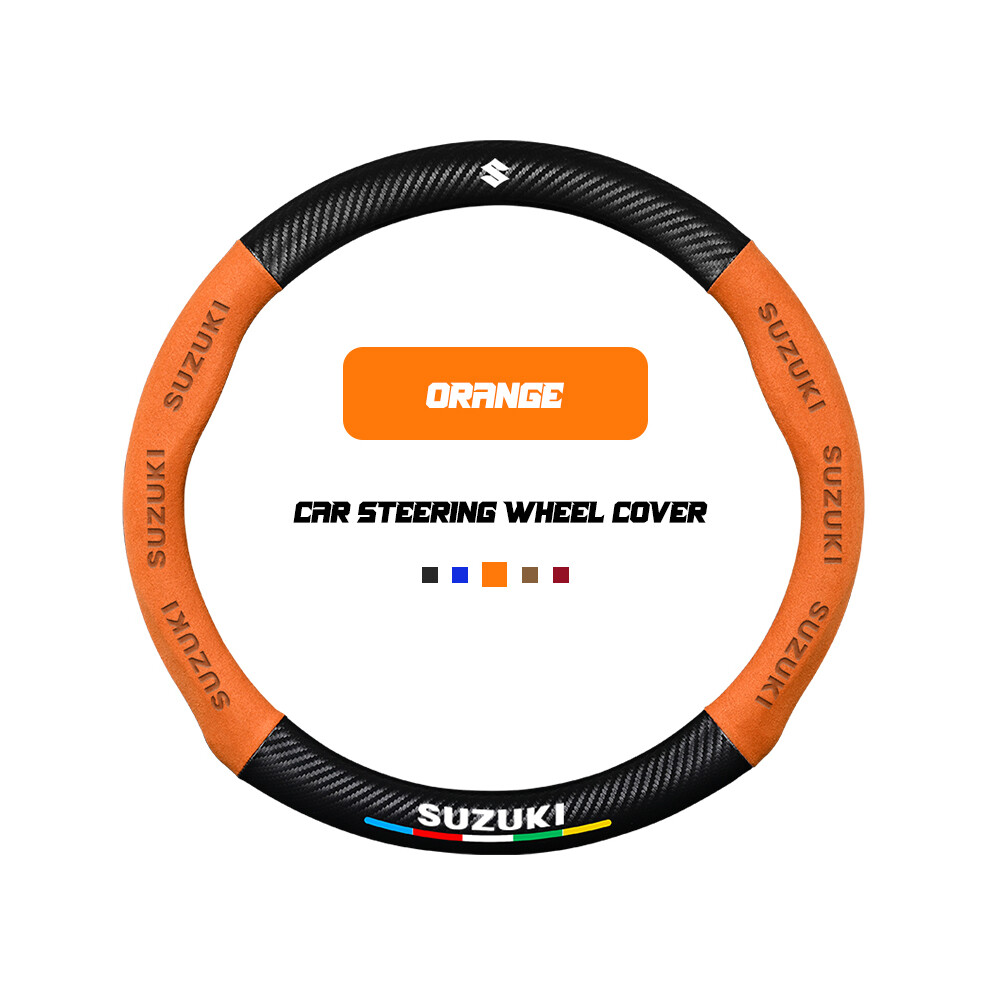 (O )Car Steering Wheel Cover Suzuki Swift Grand Sport Vitara Sx4 Ignis Baleno Jimny Samurai Orange 9319708140385