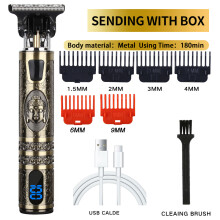 (Bouddha LCD) Tondeuse à cheveux électrique T9 vintage, tondeuse à cheveux professionnelle pour hommes