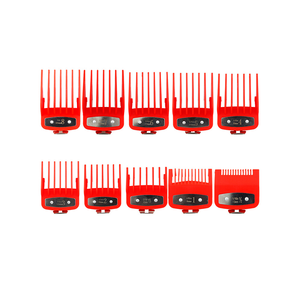 Red (10Pcs - )8Pcs/10Pcs Universal Hair Clipper Limiter Comb Guide Attachment Kit For Wahl Clippers