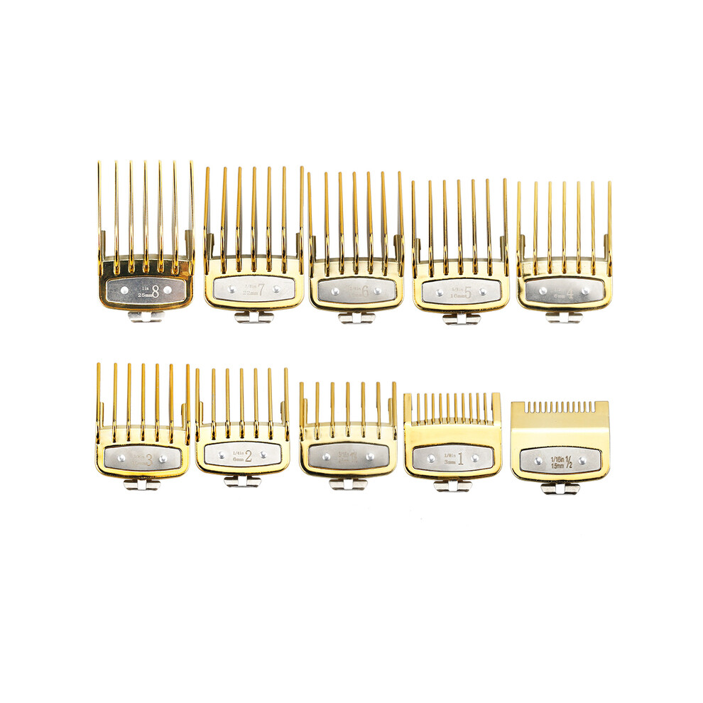 Gold (10Pcs ) 8Pcs/10Pcs Universal Hair Clipper Limiter Comb Guide Attachment Kit For Wahl Clippers