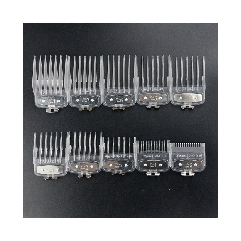 (10pcs - Transparent) 8pcs/10pcs Universal Hair Clipper Limiter Comb Guide Attachment Kit
