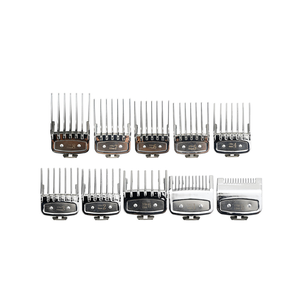 Silver (10Pcs ) 8Pcs/10Pcs Universal Hair Clipper Limiter Comb Guide Attachment Kit For Wahl Clippers