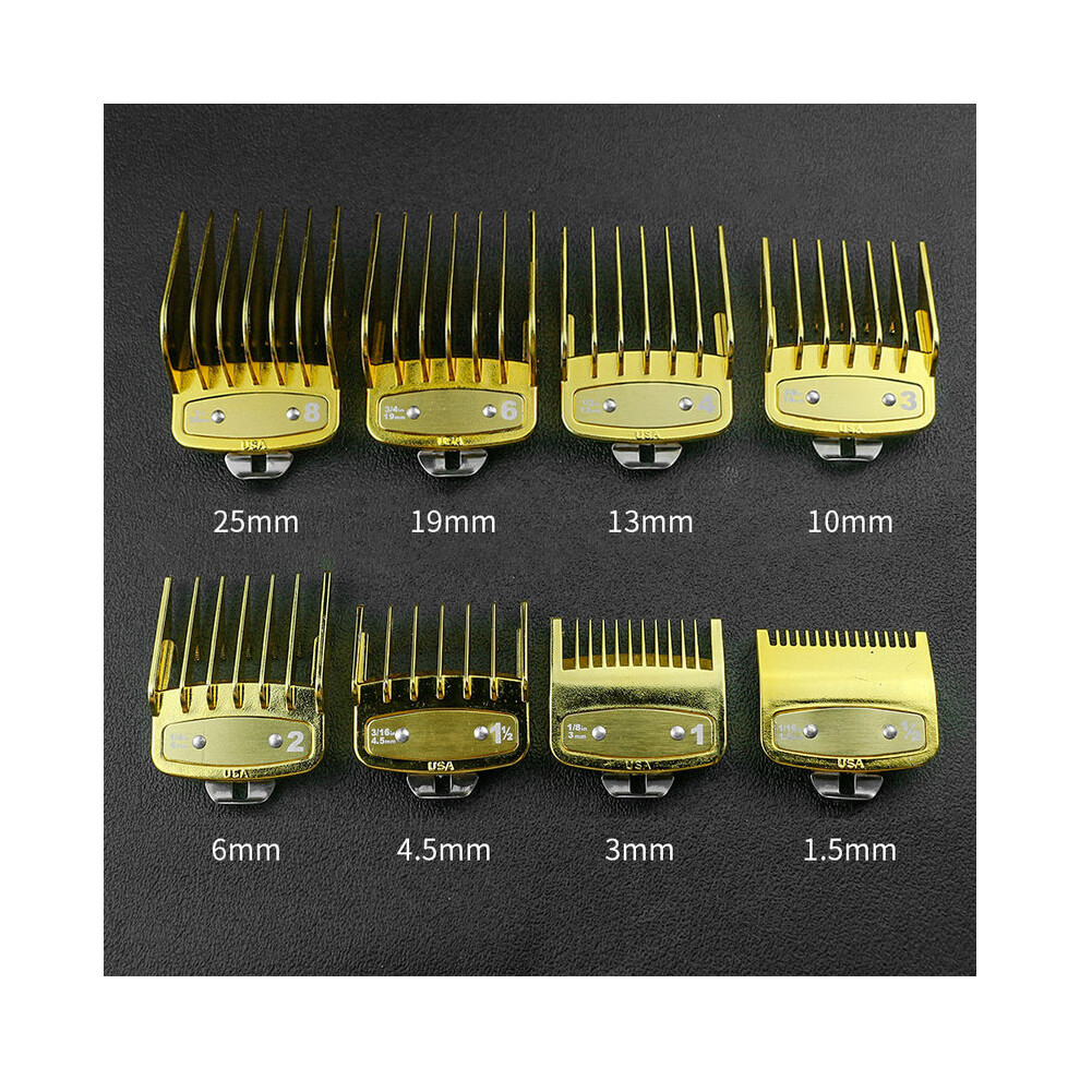 Gold (8Pcs ) 8Pcs/10Pcs Universal Hair Clipper Limiter Comb Guide Attachment Kit For Wahl Clippers