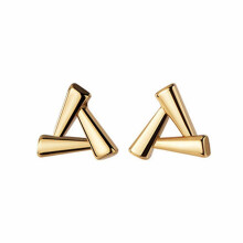 (As show, One size) Earrings Gilding Jewelry Tiny Hollow Triangle Square Stud Earring Daily Life Teen Girls Kids Lady Birthday