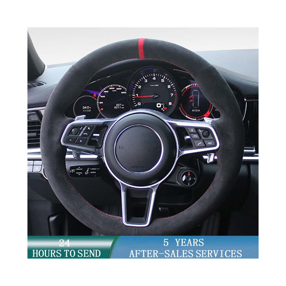 ( Thread)Car Steering Wheel Cover Suede Original Steering Wheel Braid Porsche Cayenne Macan Grey 9319708142501