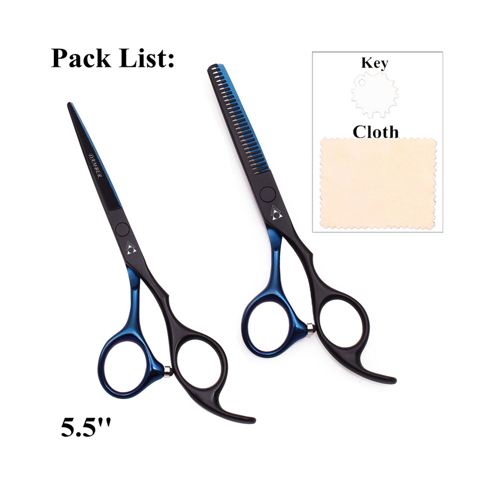 (888 HeiLan Dui 5.5)Hair Scissors 5.5 6.0 Professional Hairdressing Scissors Thinning Barber Scissor