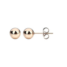 (As show, One size) Earrings Stud Size:7mm Mens Womens Stainless Steel Ball Bead Stud Earrings Rose Gold