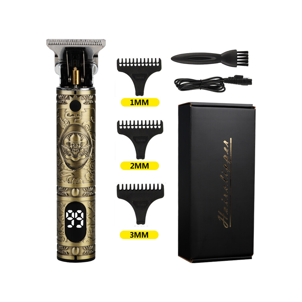 (SkullLCD)Hair Clipper Hair Clipper Professional Trimmer Men's Barber Electric Shaver T9 Beard Trimmer