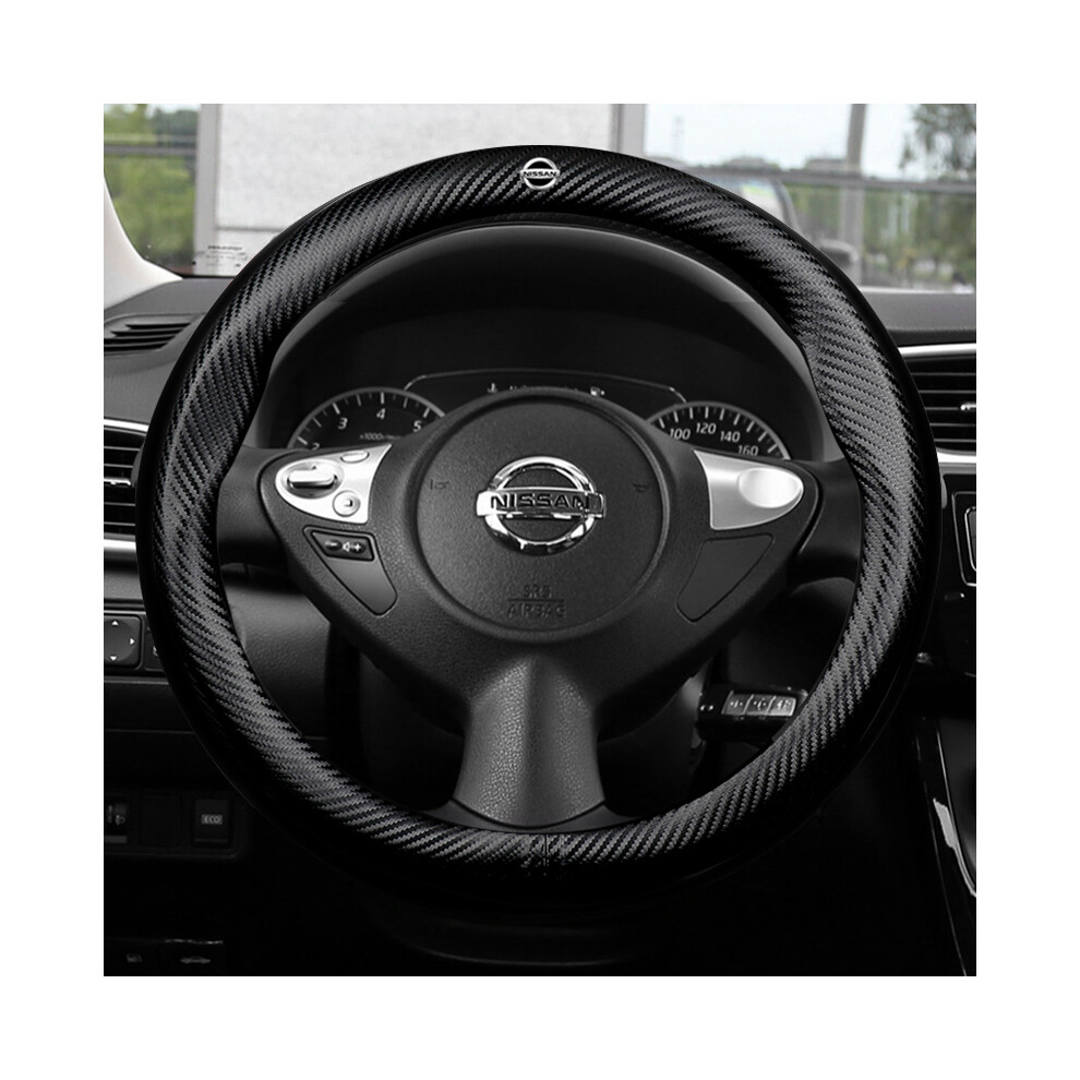 (O)Car Carbon Fiber Steering Wheel Cover Fits Nissan Qashqai J11 J10 Juke Tida March Kicks Versa 9319708143331
