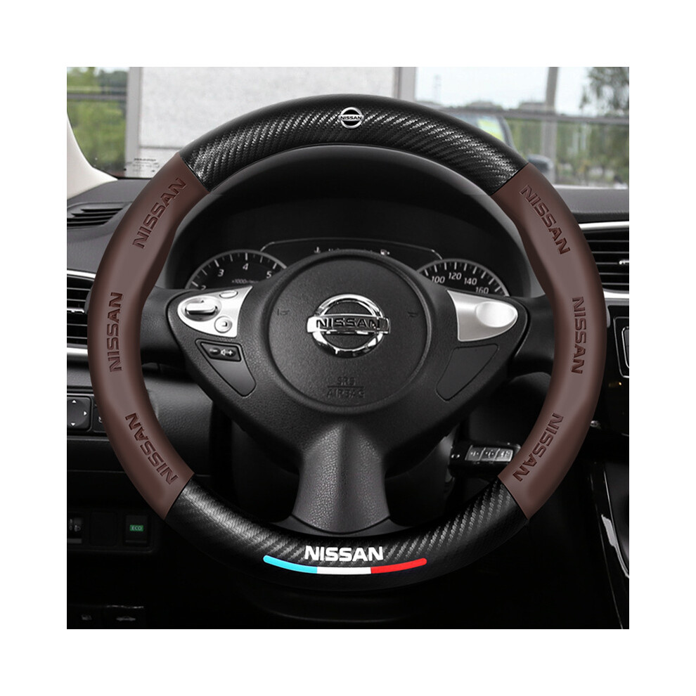 (O)Car Carbon Fiber Steering Wheel Cover Fits Nissan Qashqai J11 J10 Juke Tida March Kicks Versa 9319708143348