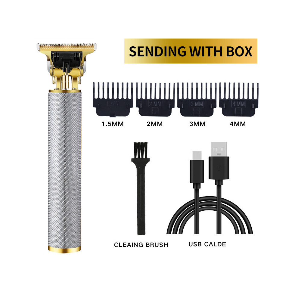 (Argento Con Scatola) 2022 Nuovo Tagliacapelli Elettrico T9 Tagliacapelli Per Uomo Ricaricabile Tramite