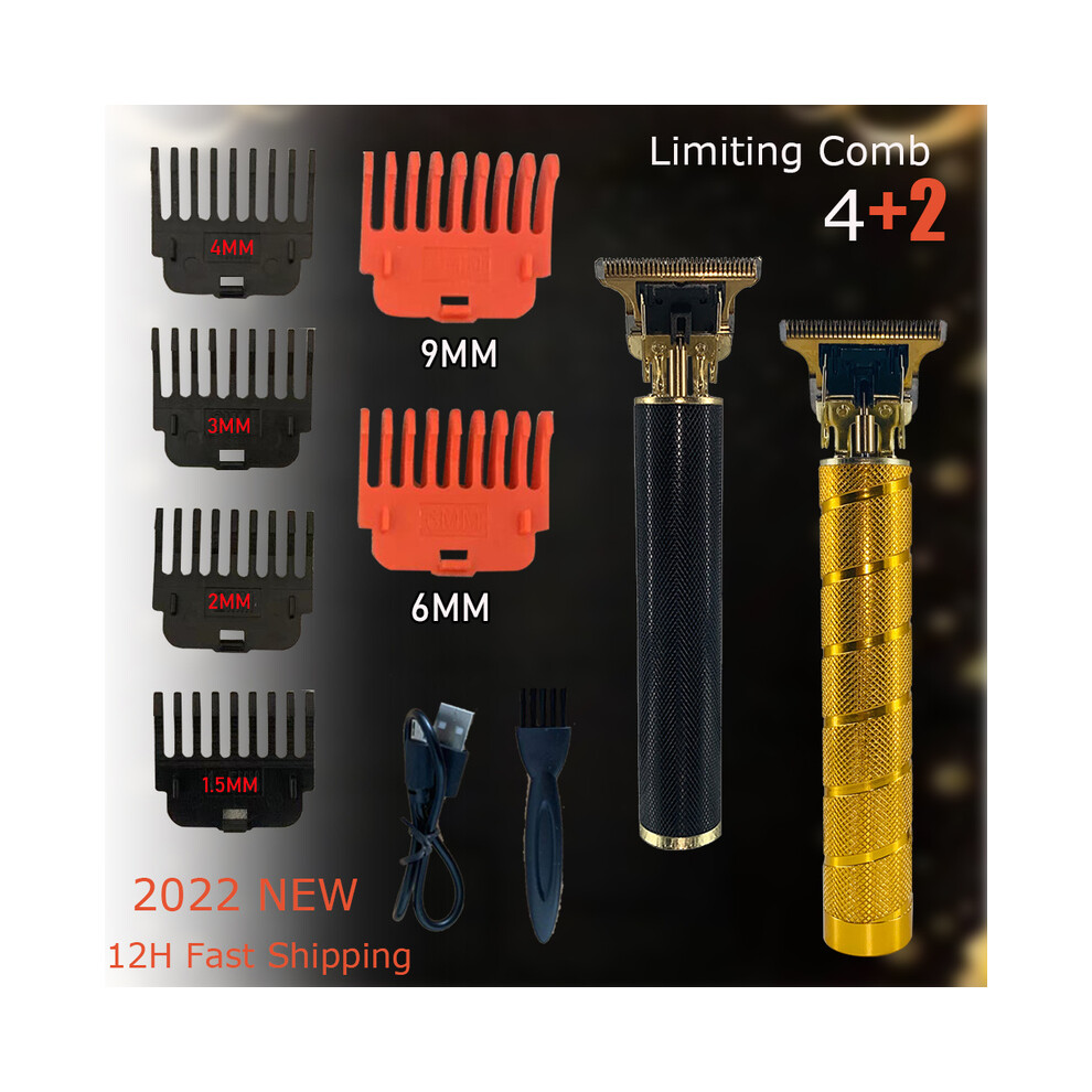 (black bamboo) Hair clipper T9 Trimmer for men 6 9 MM Limit Comb Hair clipper Professional