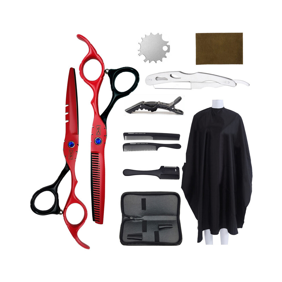 (sets six)6.0" Hair Scissors Professional Hairdressing Scissors Barber Scissors Thinning Scissors Hair
