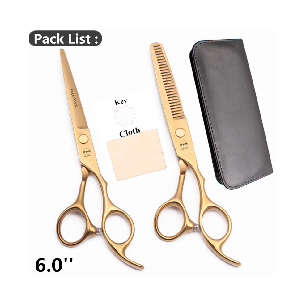 (A1005 Jin D 6.0Y25)5.0 5.5 6.0 6.5 7.0 Inch Hair Scissors Professional Barber Scissors 440C Japanese