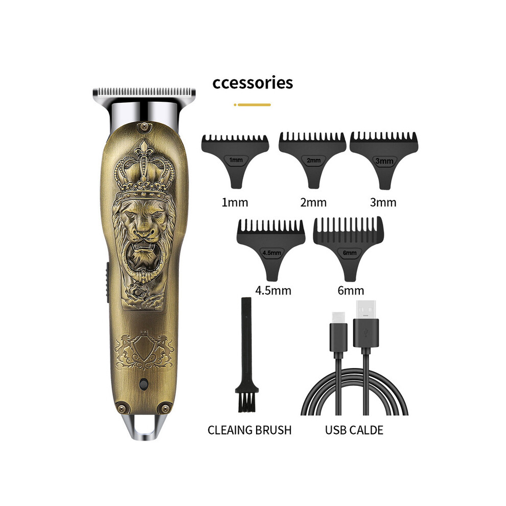 (Lion hair clipper)Hair clipper professional hair clipper for men USB rechargeable electric