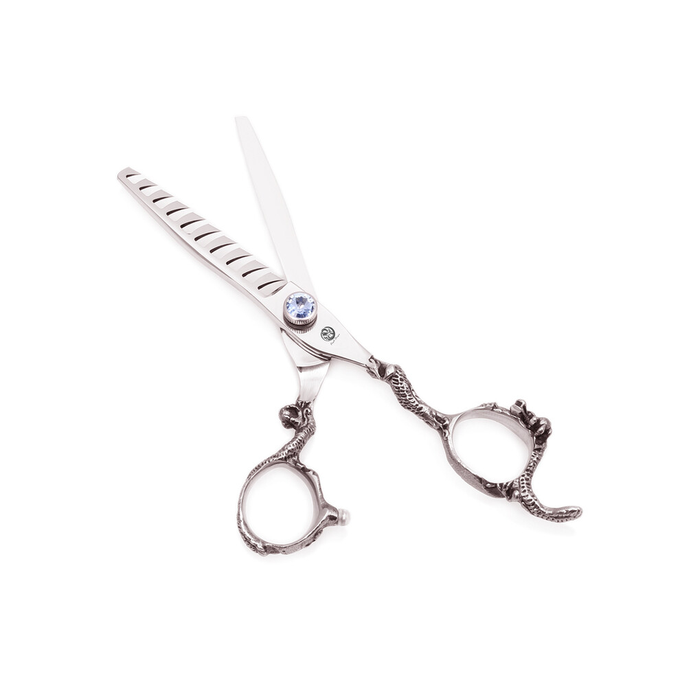(Z9006-T-6N)Hair Scissors 6" Japan 440C Purple Dragon Professional Sharp Edge Combing Scissors Cutting