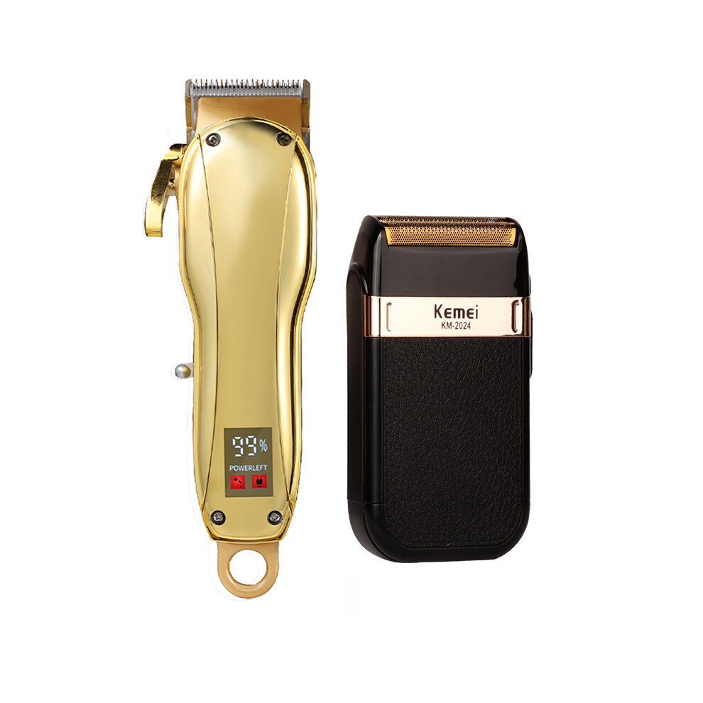 (Set of 4)Professional Hair Clipper Kit Electric Trimmer Cordless Shaver 0mm Barber Clipper