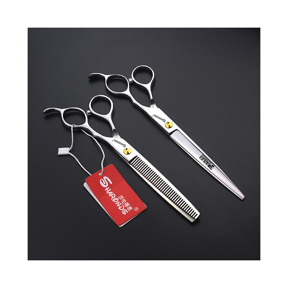 (7.5 cut 7 inch thin)5.5/6/7 inch Professional Scissors Barbers Hairdressing Scissors Set Barber