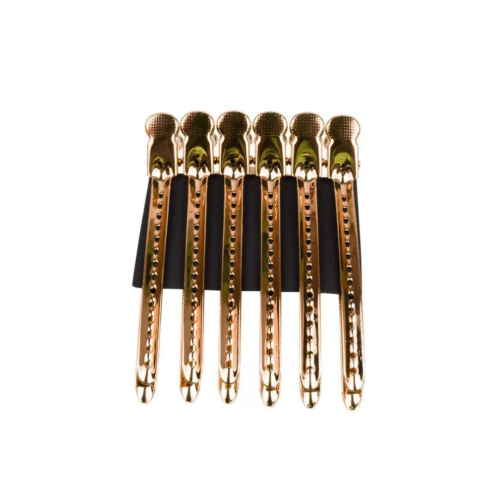 Gold (Rose ) 12 Pcs Alligator Hair Clips Hairdressing Clips Nails Barber Clip Clip Crocodile