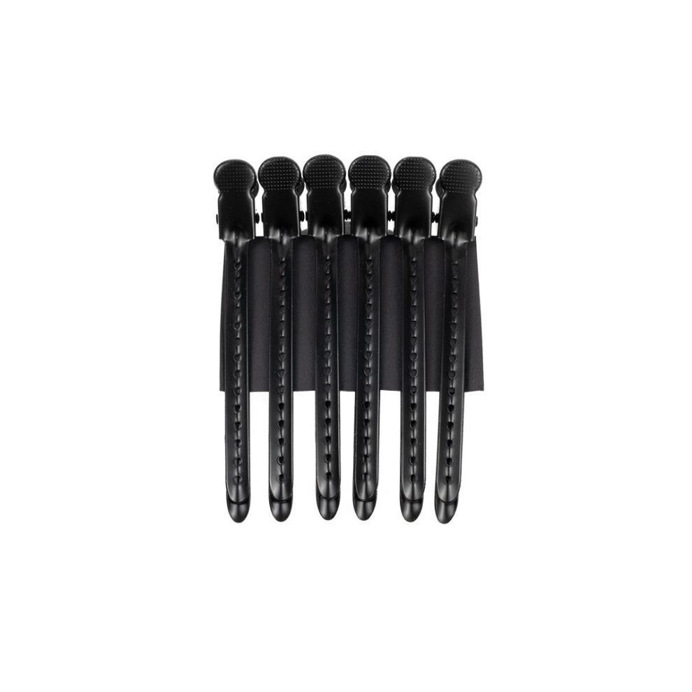 Black (Black) 12Pcs Alligator Hair Clips Hairdressing Clips Nails Barber Haircut Clip Crocodile Hairpin
