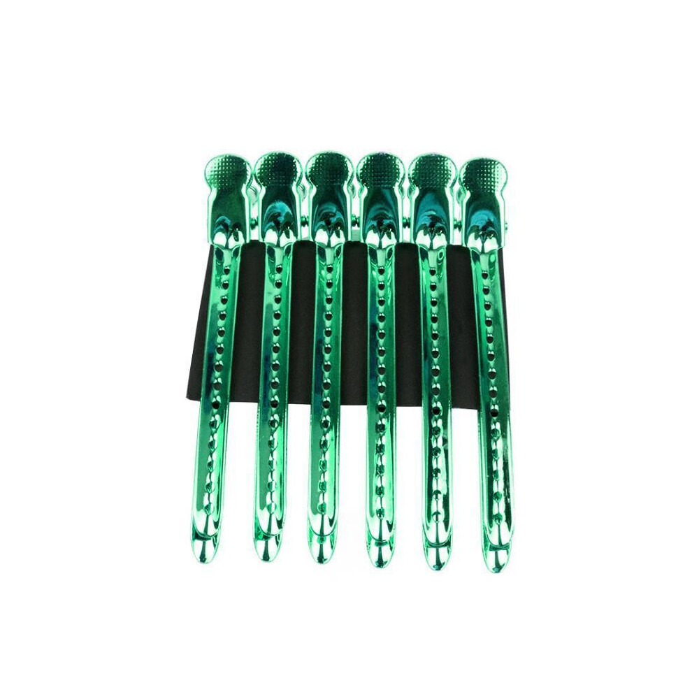 Unisex Green (Green) 12Pcs Alligator Hair Clips Hairdressing Clips Nails Barber Clipper Clip Crocodile