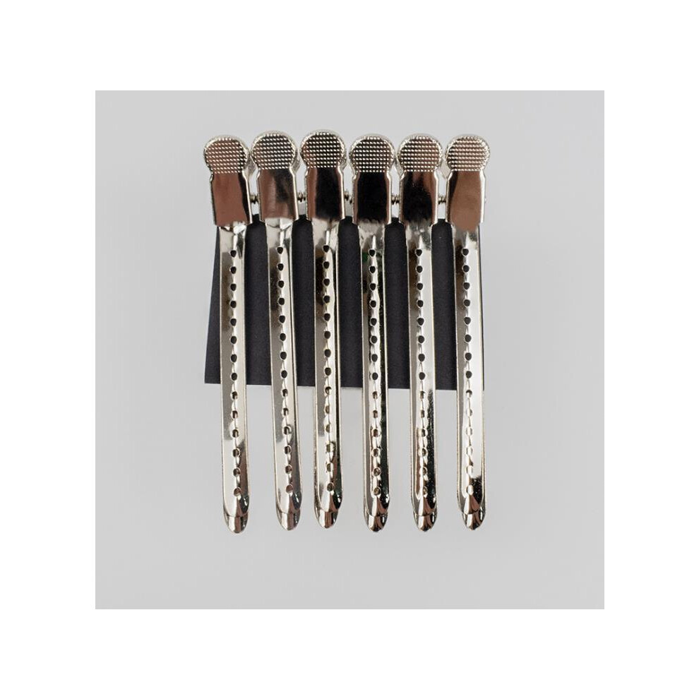 Silver (Silver) 12Pcs Alligator Hair Clips Hairdressing Clips Nails Barber Clipper Clip Crocodile Hairpin