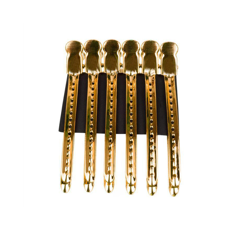 Gold (Gold) 12Pcs Alligator Hair Clips Hairdressing Clips Nails Barber Clipper Clip Crocodile Hairpin
