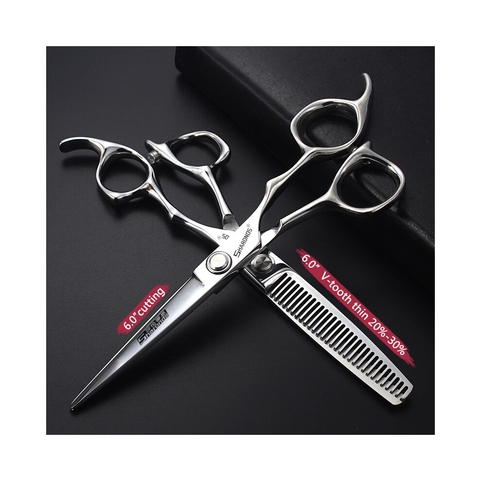 (6 Inch 2PC)5.5/6/7 Inch Professional Scissors Barbers Hairdressing Scissors Set Barber Scissors Cutting