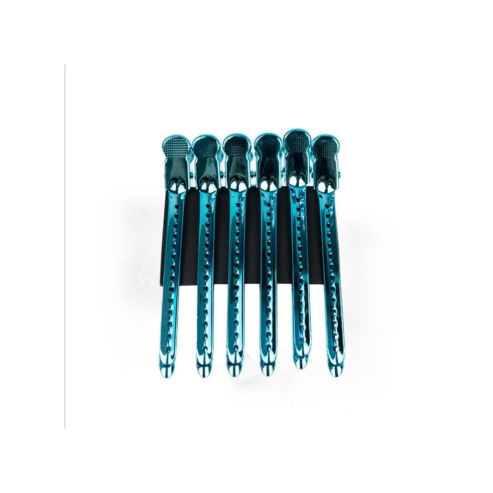 Unisex Blue (Blue) 12Pcs Alligator Hair Clips Hairdressing Clips Nails Barber Clipper Clip Crocodile